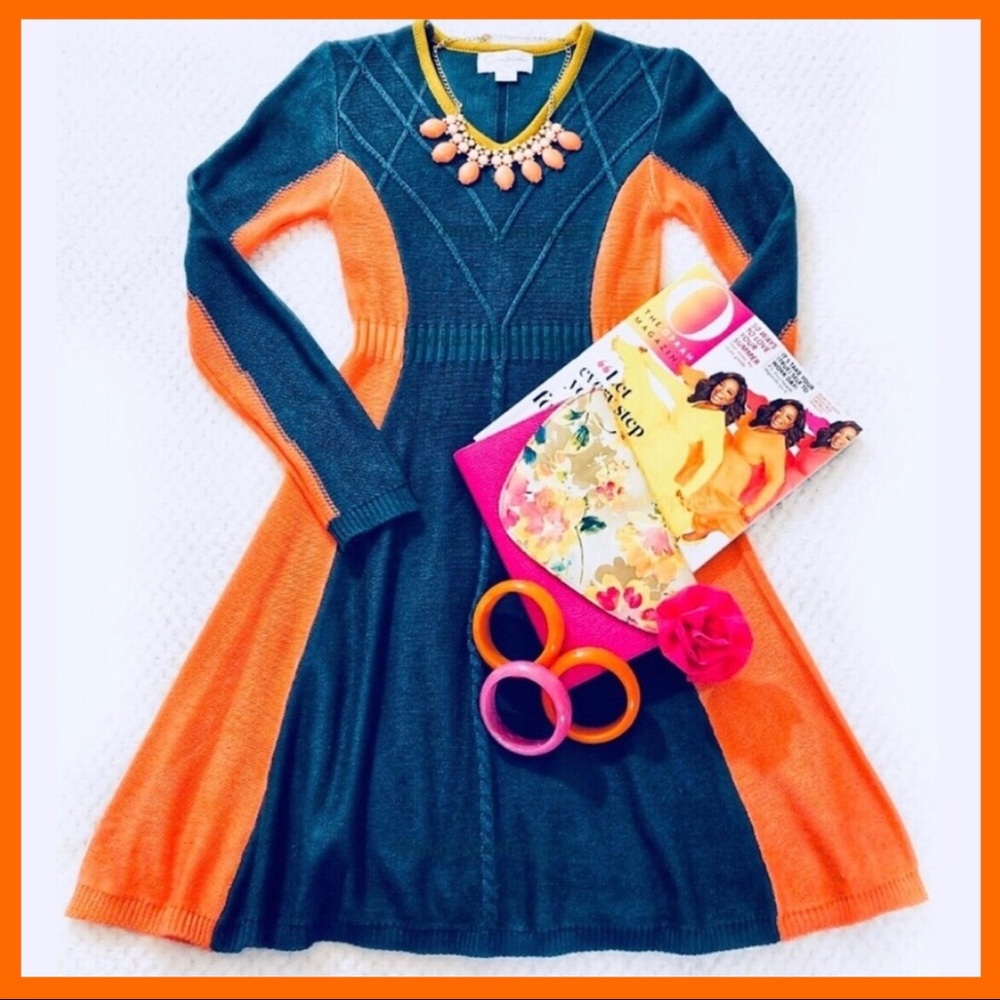 V-Neck Color-block Jessica Simpson Sweater Dress